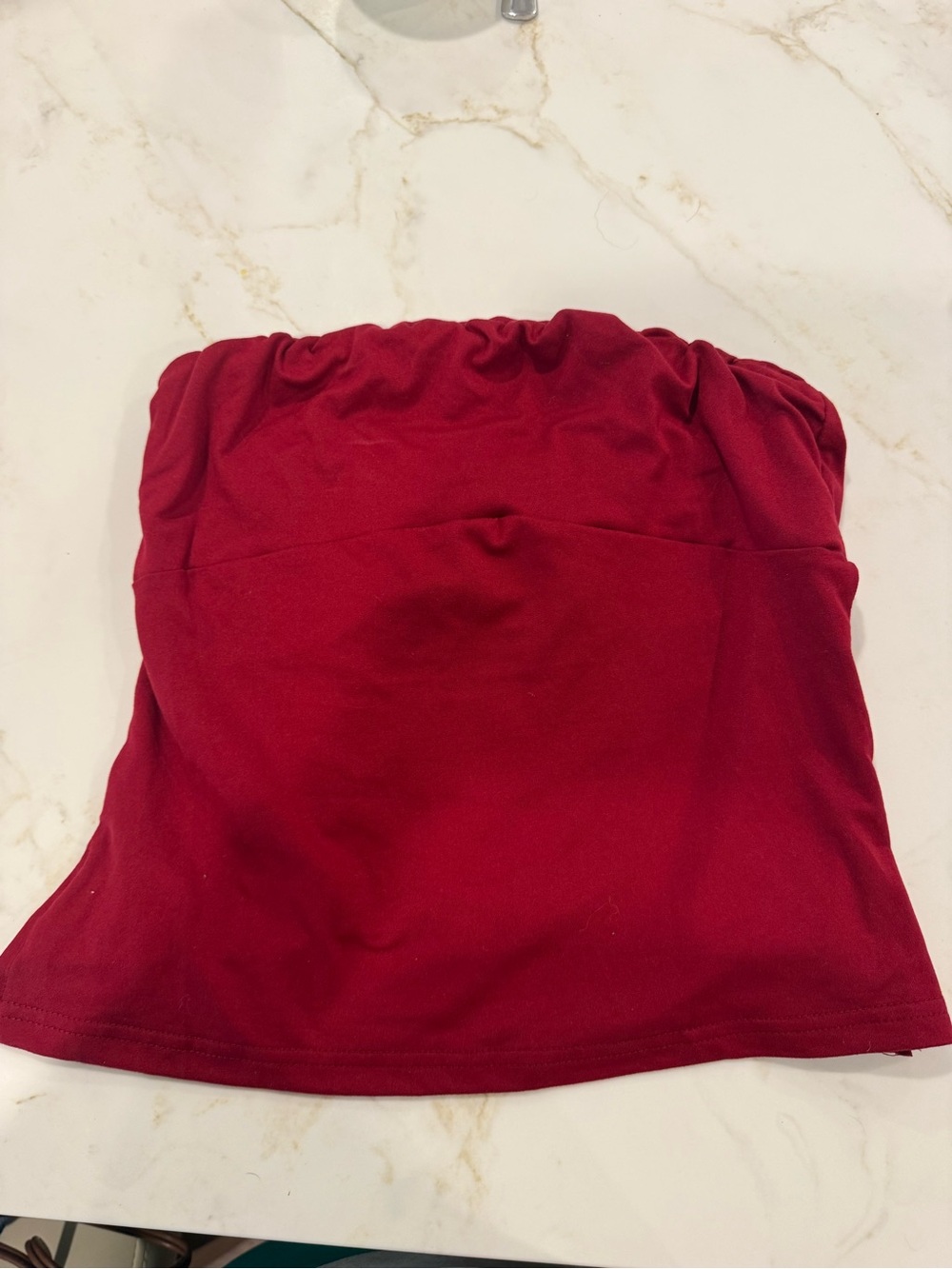 SHEIN Burgundy Strapless Bandeau Top